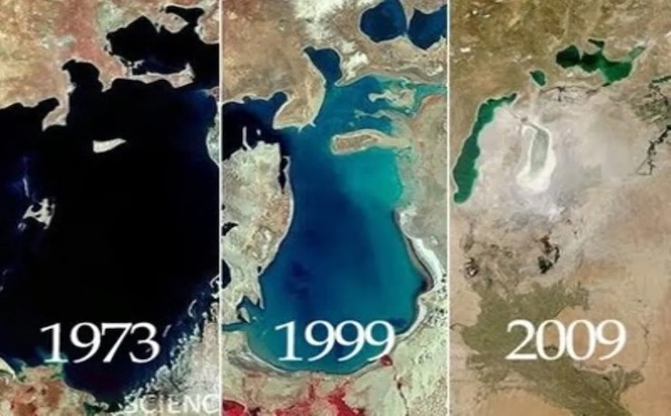 il lago d'aral negli anni